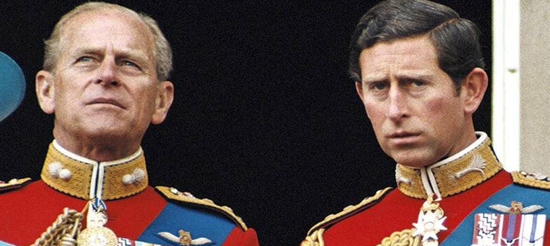 Príncipe Philip junto al Príncipe Charles